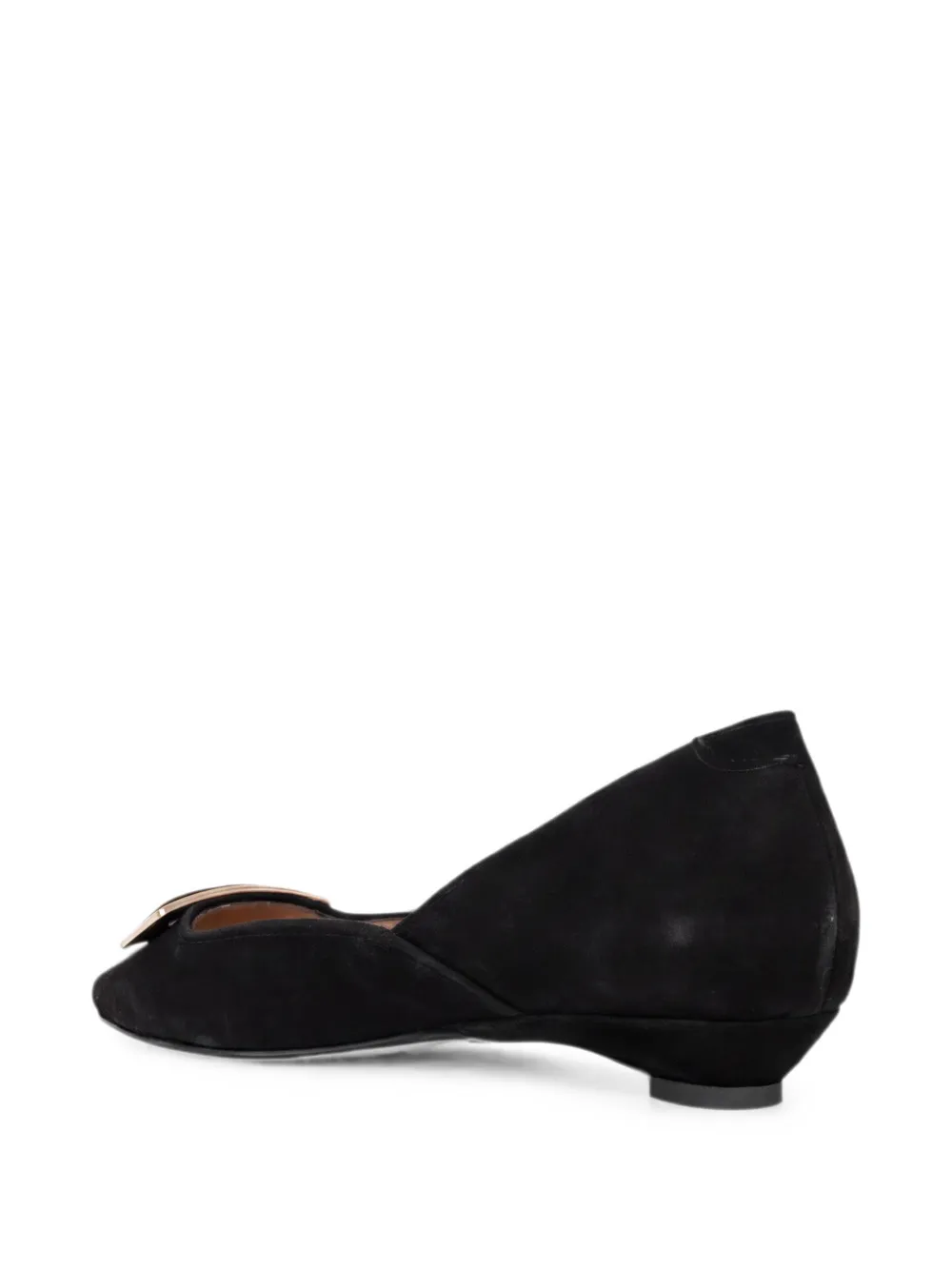 SERGIO MORETTI FIRENZE buckle-detail pointed-toe ballet flats Zwart