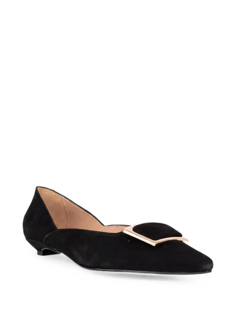 SERGIO MORETTI FIRENZE buckle-detail pointed-toe ballet flats Zwart