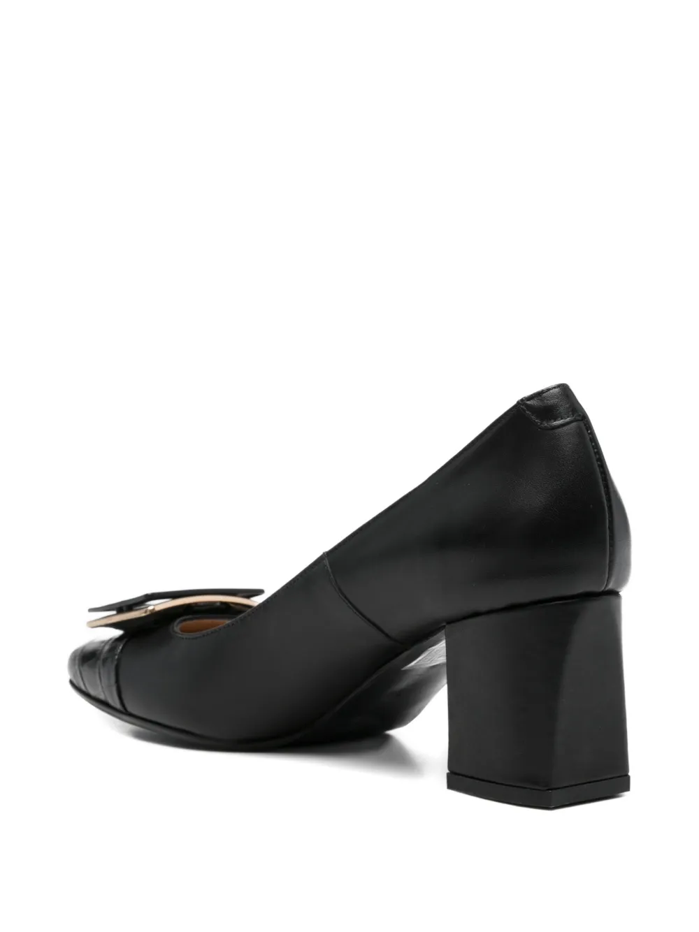 SERGIO MORETTI FIRENZE Pumps met krokodillen-reliëf en gespdetail Zwart
