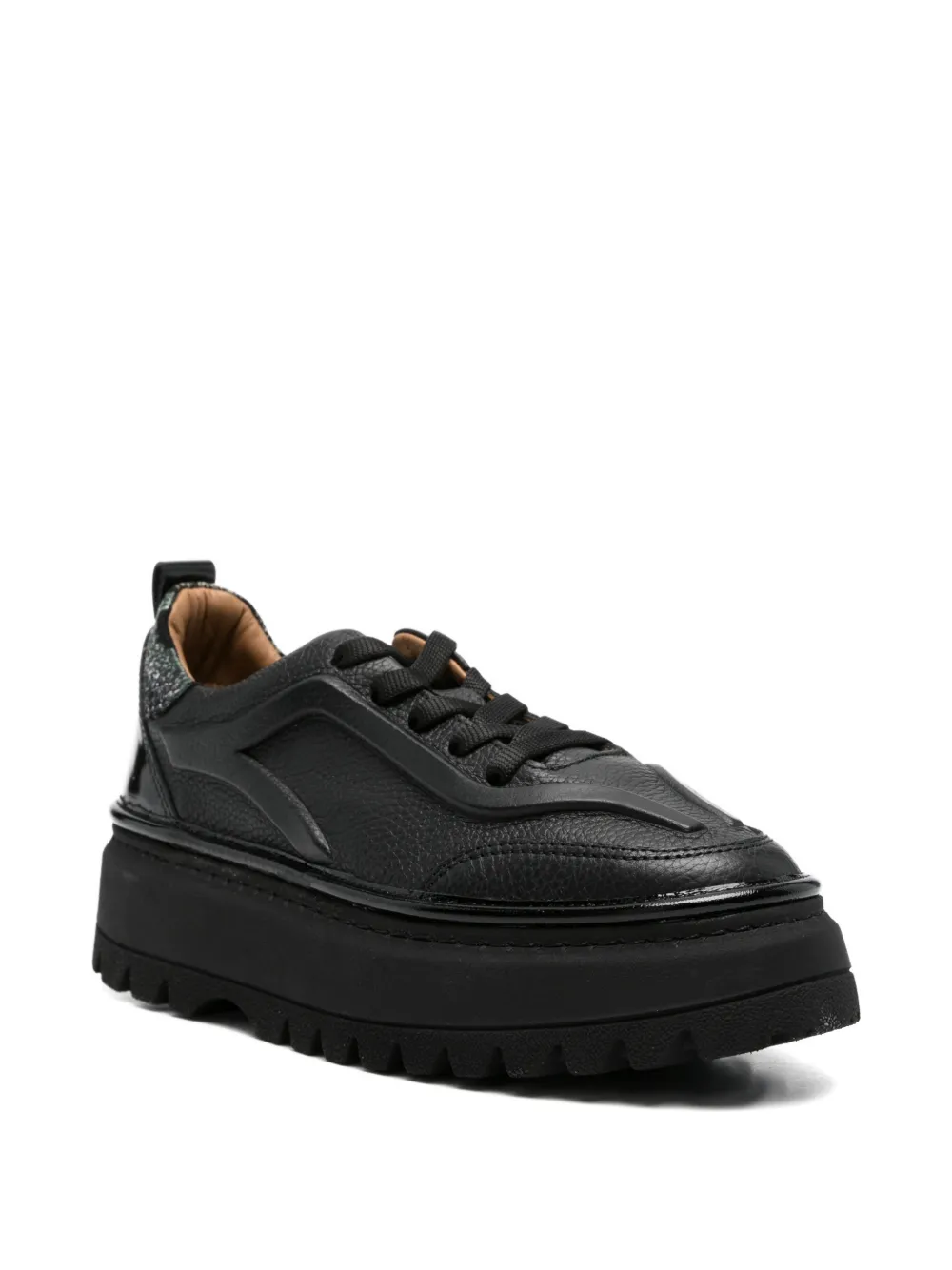 SERGIO MORETTI FIRENZE Sneakers met plateauzool en textuur Zwart