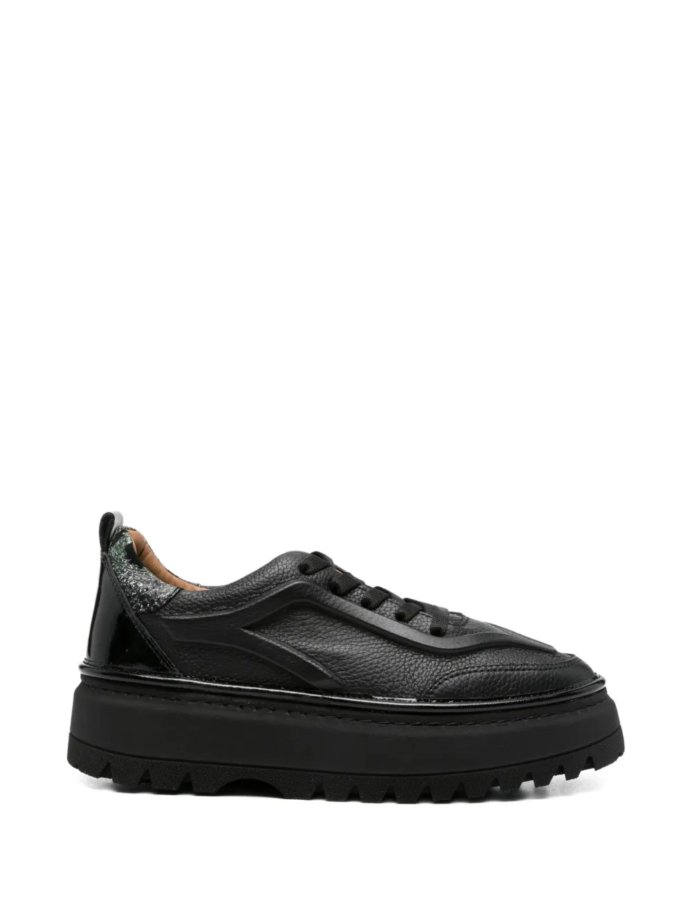 SERGIO MORETTI FIRENZE pebbled platform sneakers - Schwarz