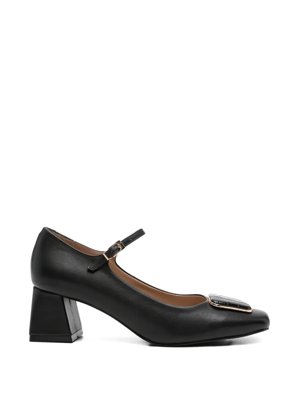 SERGIO MORETTI FIRENZE Pumps met krokodillen-reliëf en plakkaat Zwart