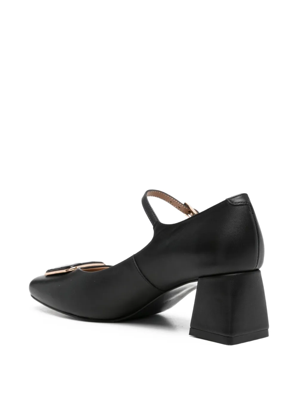 SERGIO MORETTI FIRENZE Pumps met krokodillen-reliëf en plakkaat Zwart