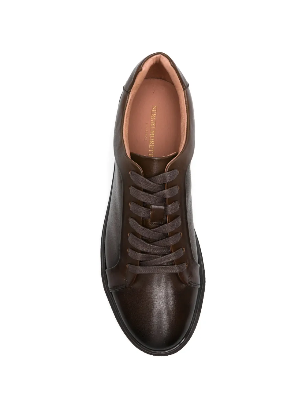 SERGIO MORETTI FIRENZE Sneakers van bewerkt leer Bruin