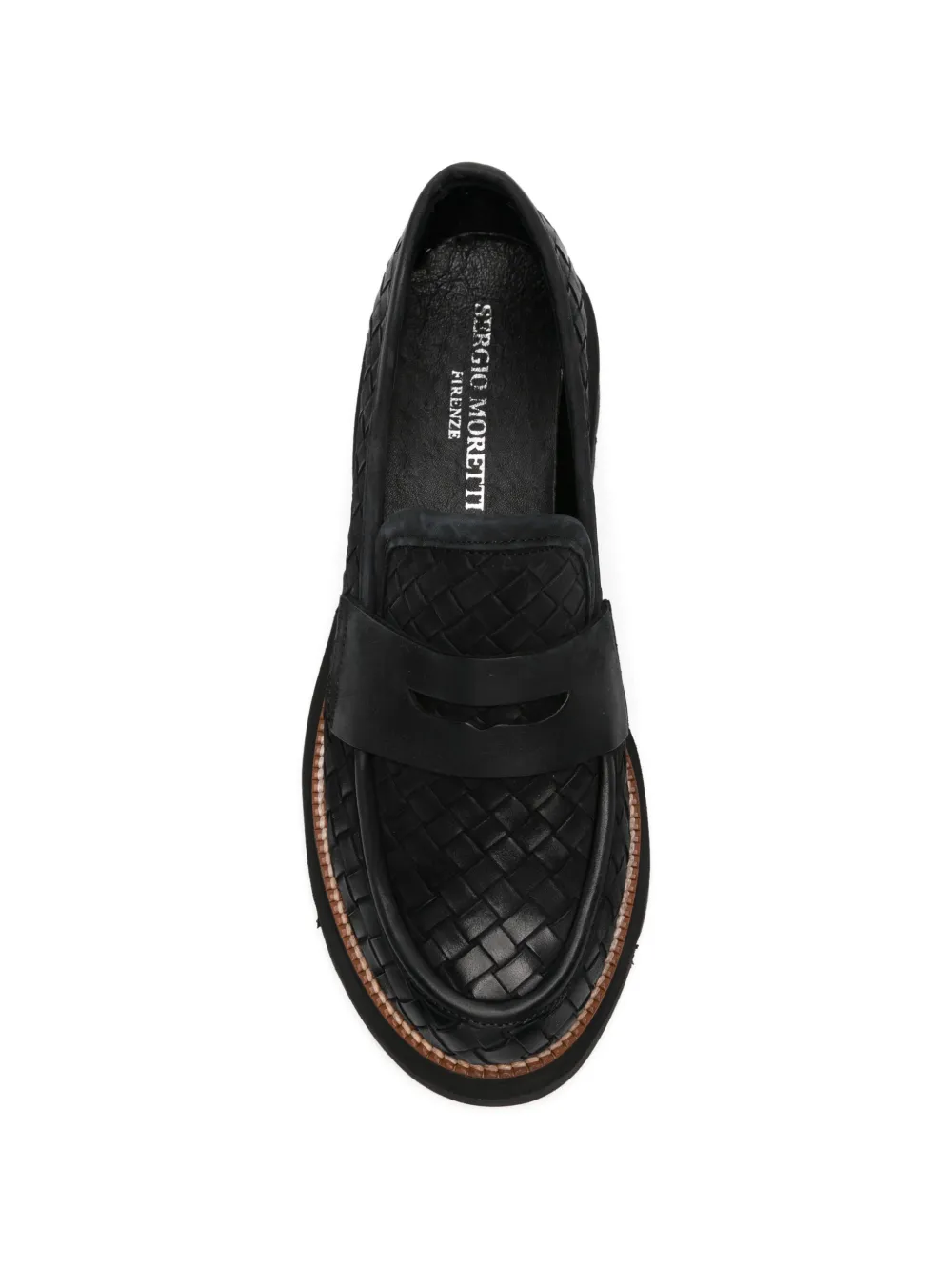 SERGIO MORETTI FIRENZE Geweven loafers met chunky zool Zwart
