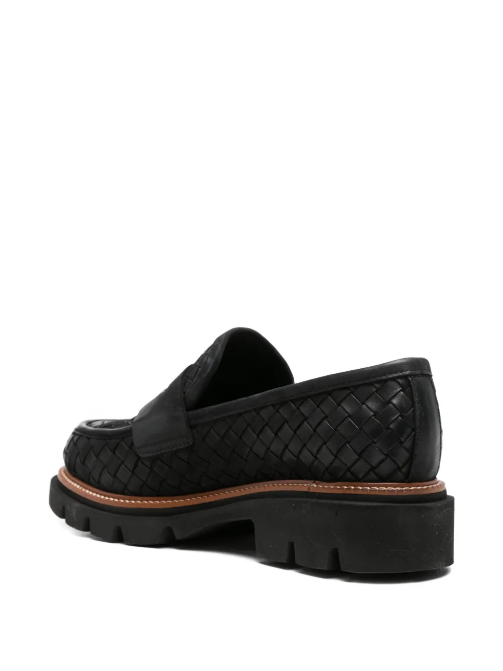 SERGIO MORETTI FIRENZE Geweven loafers met chunky zool Zwart