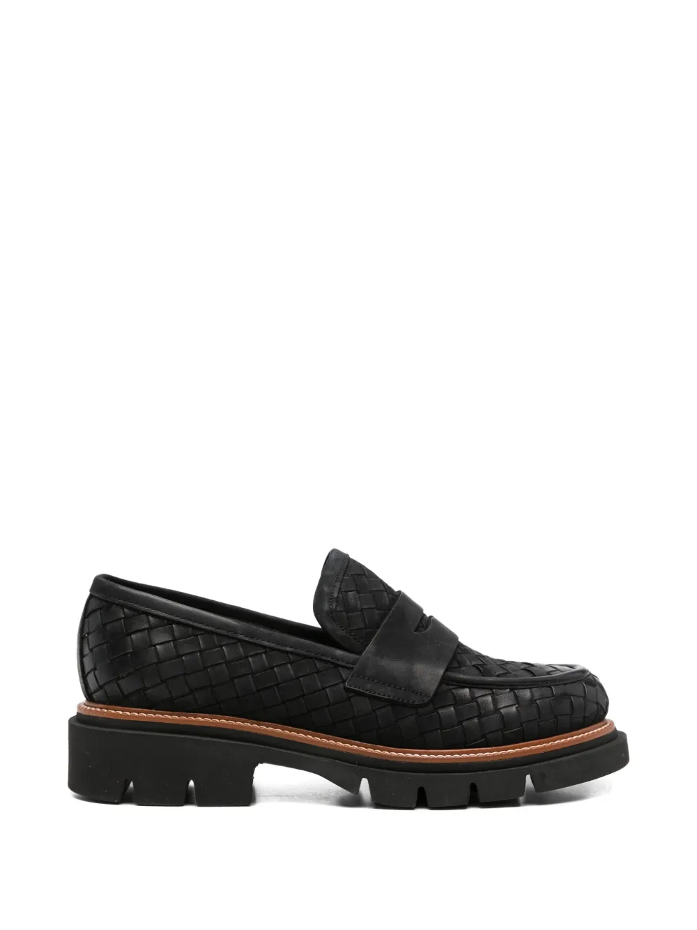 SERGIO MORETTI FIRENZE woven chunky-sole loafers - Nero