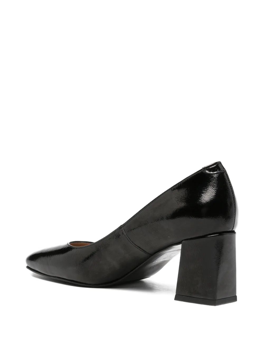 SERGIO MORETTI FIRENZE Pumps met vierkante neus en gelakte afwerking Zwart