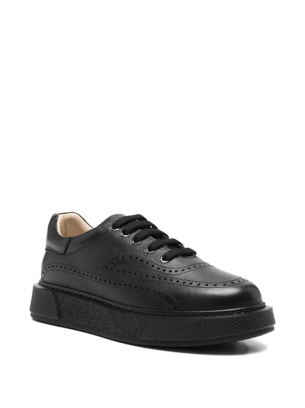 SERGIO MORETTI FIRENZE Bewerkte sneakers met brogue detail Zwart
