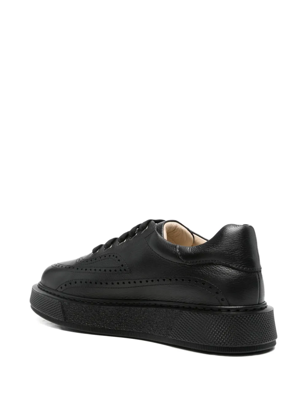 SERGIO MORETTI FIRENZE Bewerkte sneakers met brogue detail Zwart