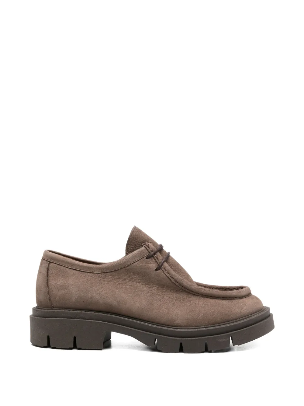SERGIO MORETTI FIRENZE lace-up ridged-sole loafers - Marrone