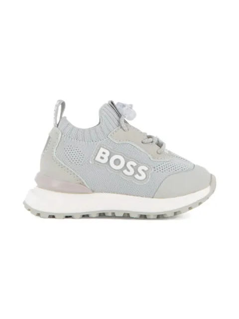 BOSS Kidswear knitted panel sneakers