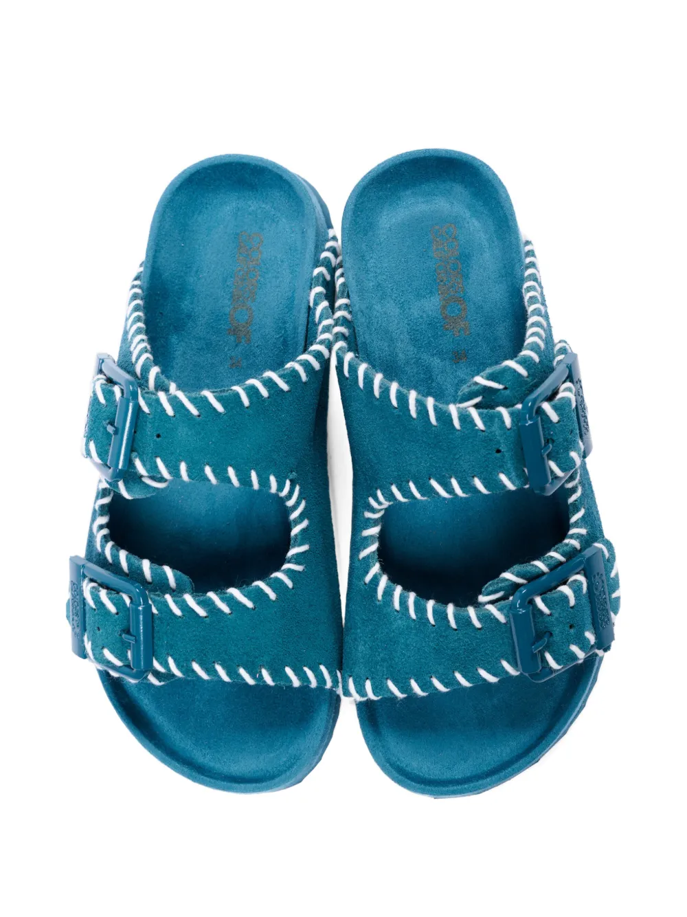 Colors Of California stitched buckle leather sandals Blauw