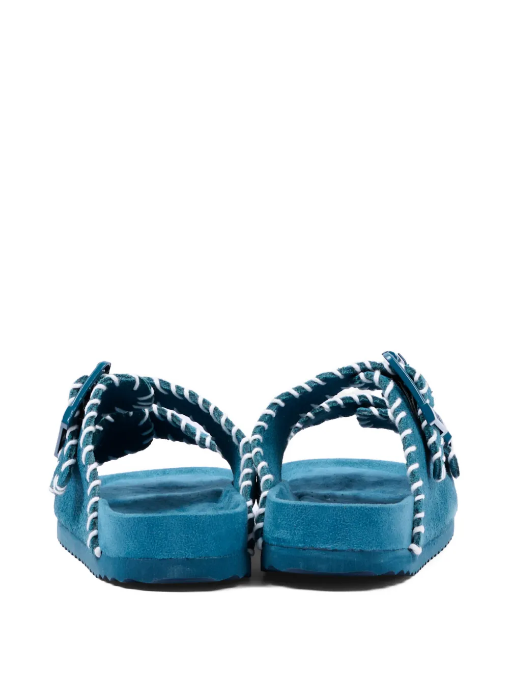 Colors Of California stitched buckle leather sandals Blauw