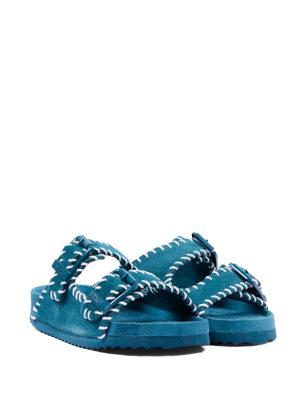 Colors Of California stitched buckle leather sandals - Blu