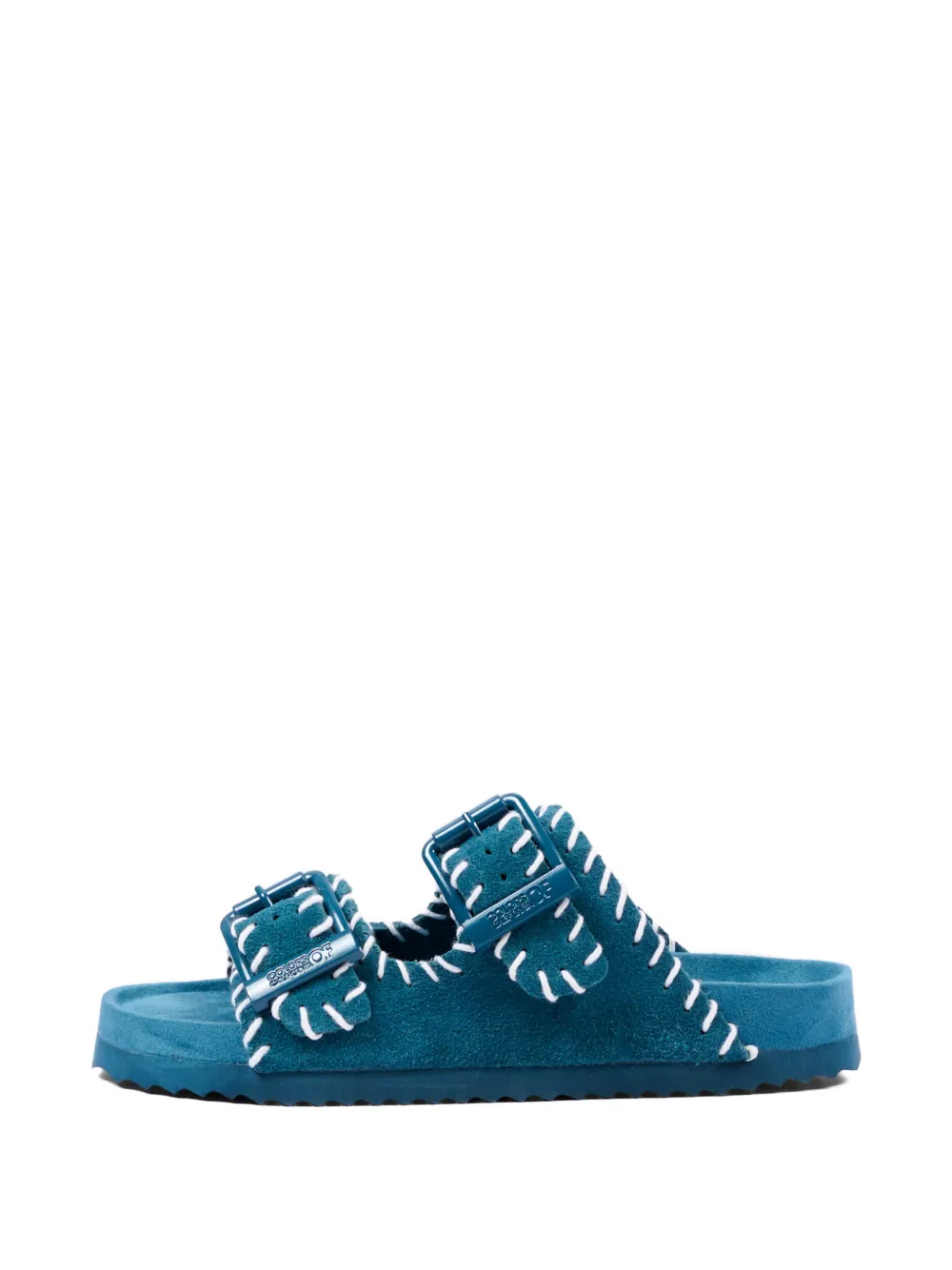Colors Of California stitched buckle leather sandals Blauw