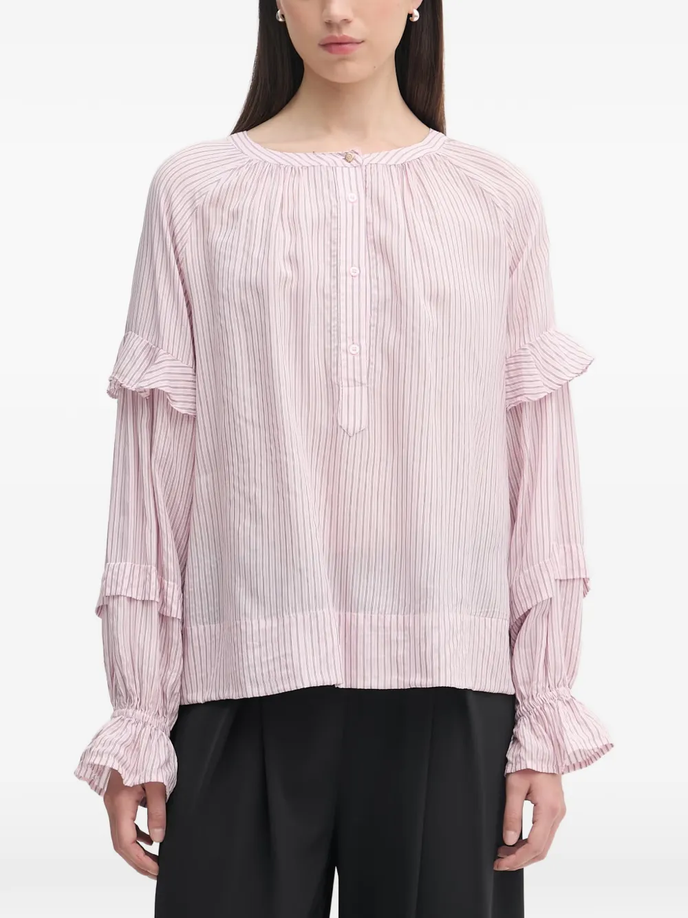 Mos Mosh Jorun ruffled striped blouse