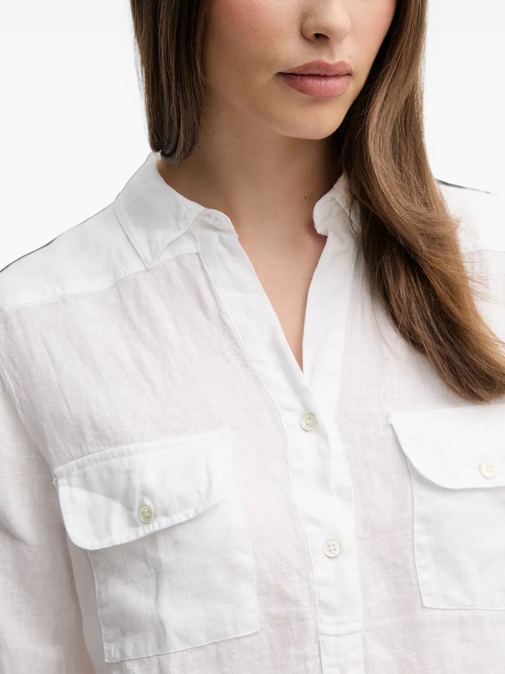 Mos Mosh Blouse met zak met knoopsluiting Wit