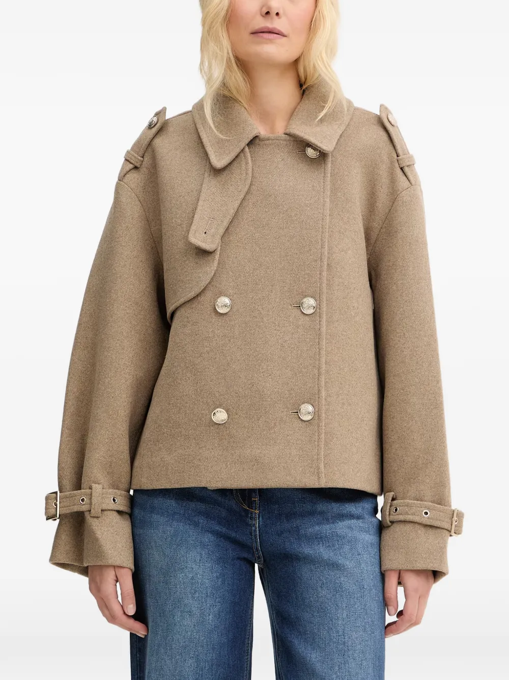 Morgan Goyam double-breasted buckled-cuff coat