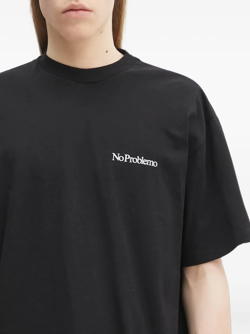 NO PROBLEMO T-shirt met logo-print Zwart