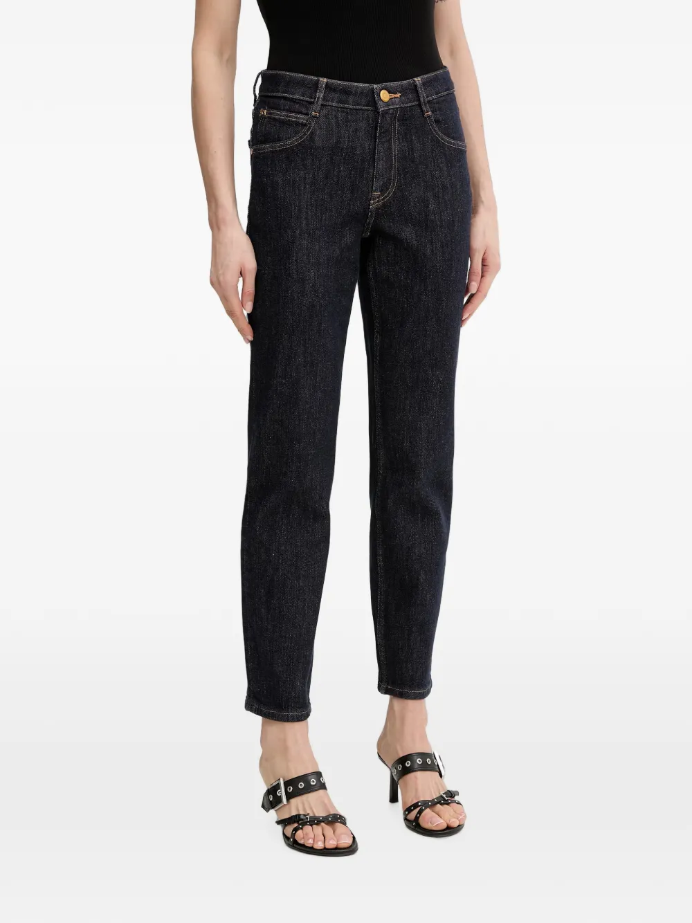 Miss Sixty Emma contrast-stitch mid-rise skinny jeans - Blu