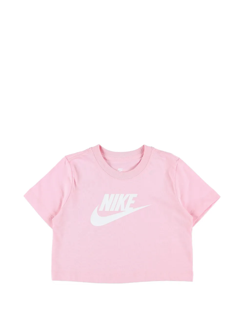 Nike Kids logo-print cropped T-shirt - Rosa