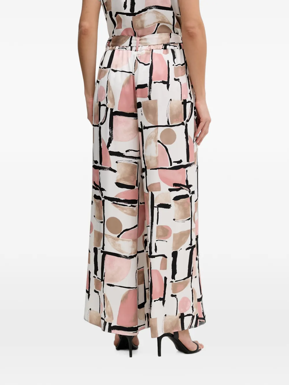 Joseph Ribkoff Palazzo broek met abstracte print Wit