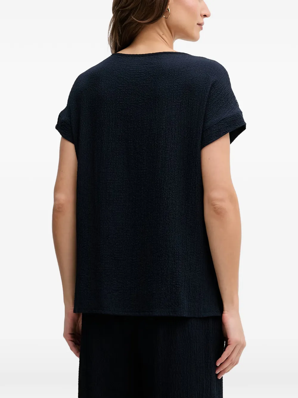 Joseph Ribkoff Top met mesh vlak en textuur Blauw