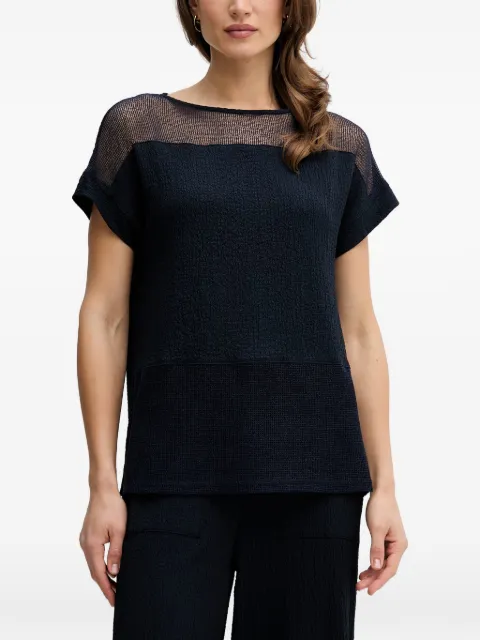 Joseph Ribkoff mesh-panel textured top