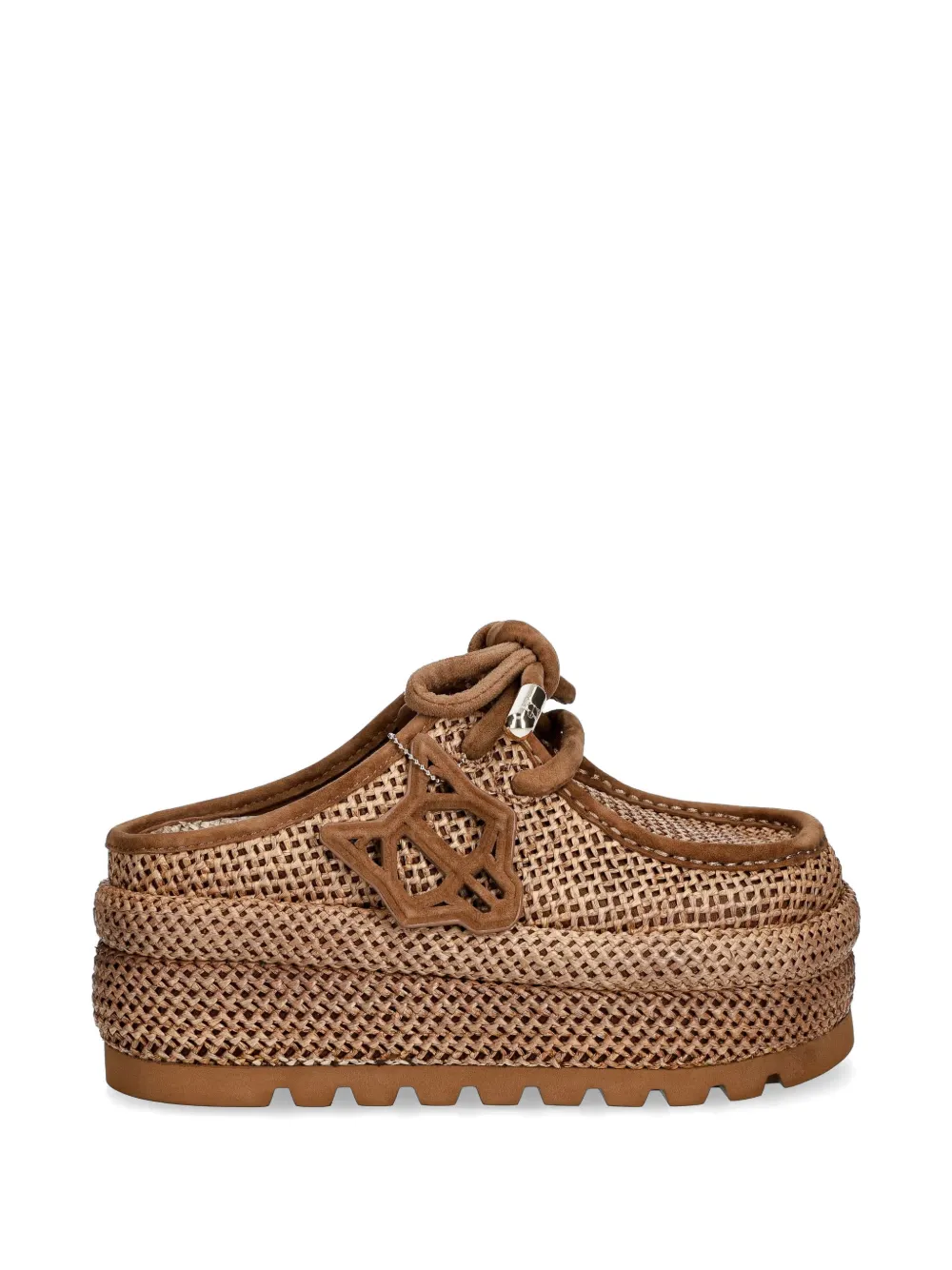NAKED WOLFE Blizzard raffia muiltjes Beige