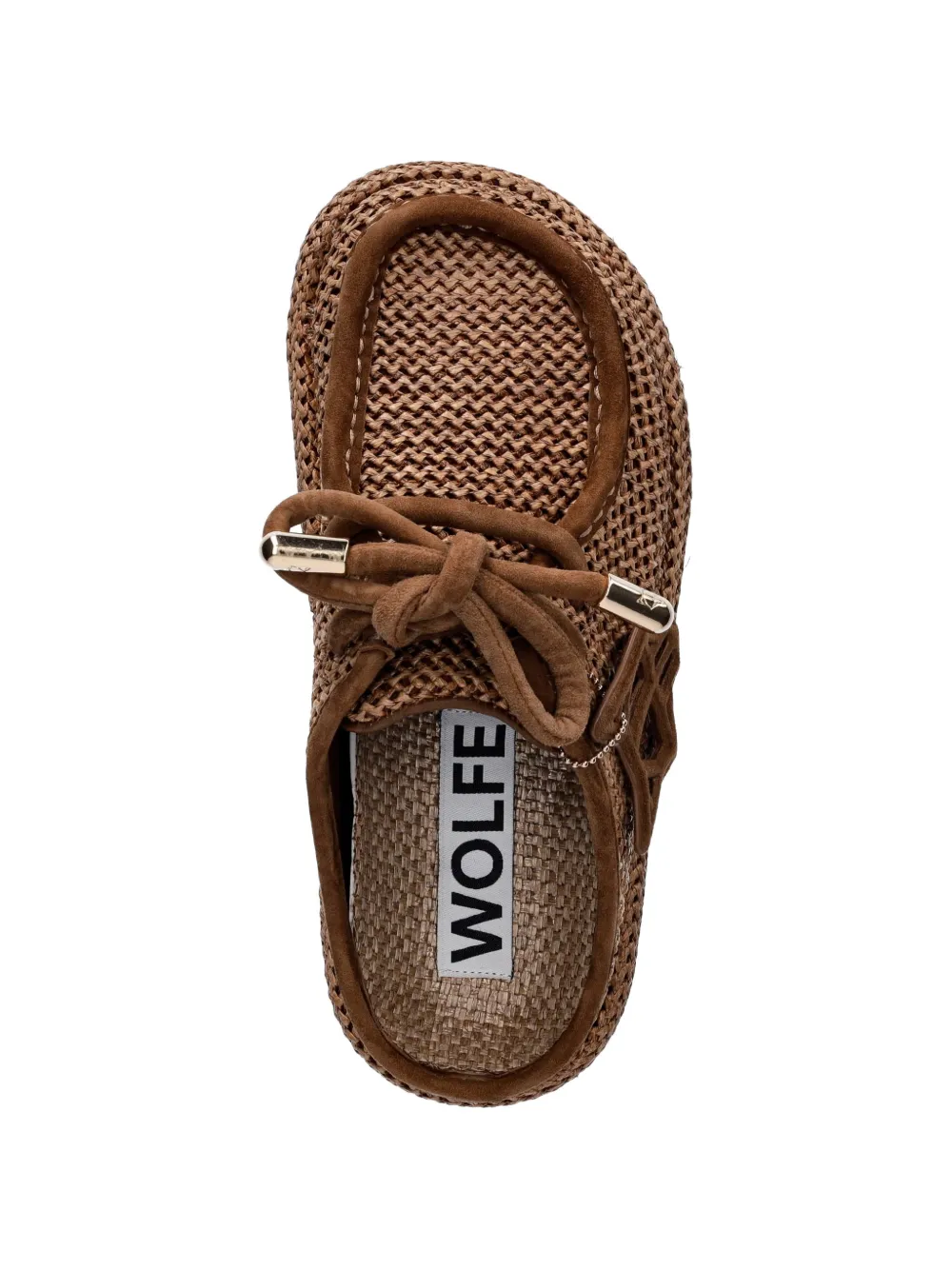 NAKED WOLFE Blizzard raffia muiltjes Beige