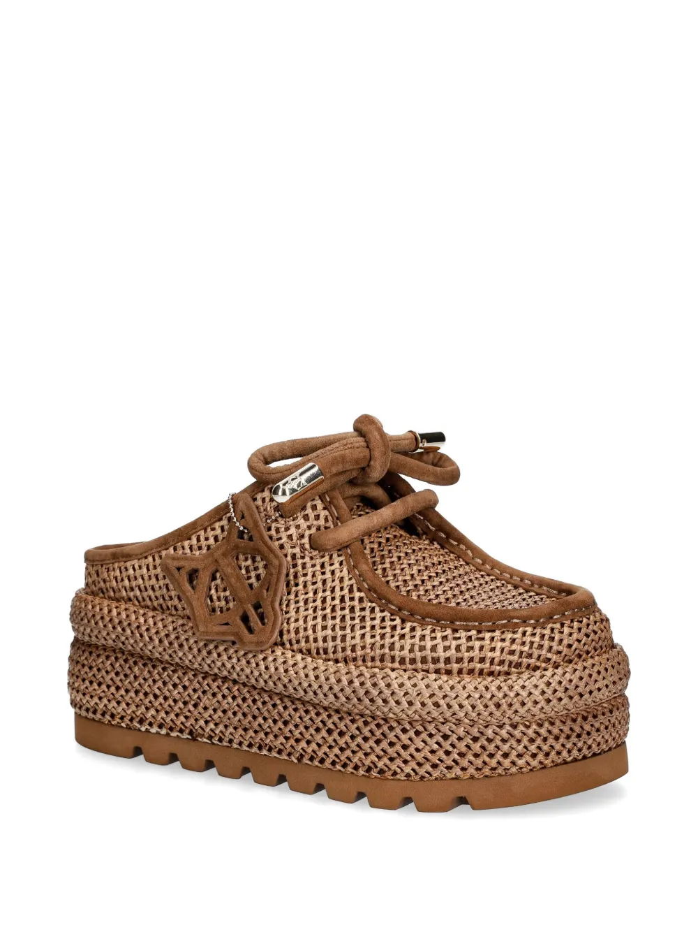 NAKED WOLFE Blizzard raffia muiltjes Beige