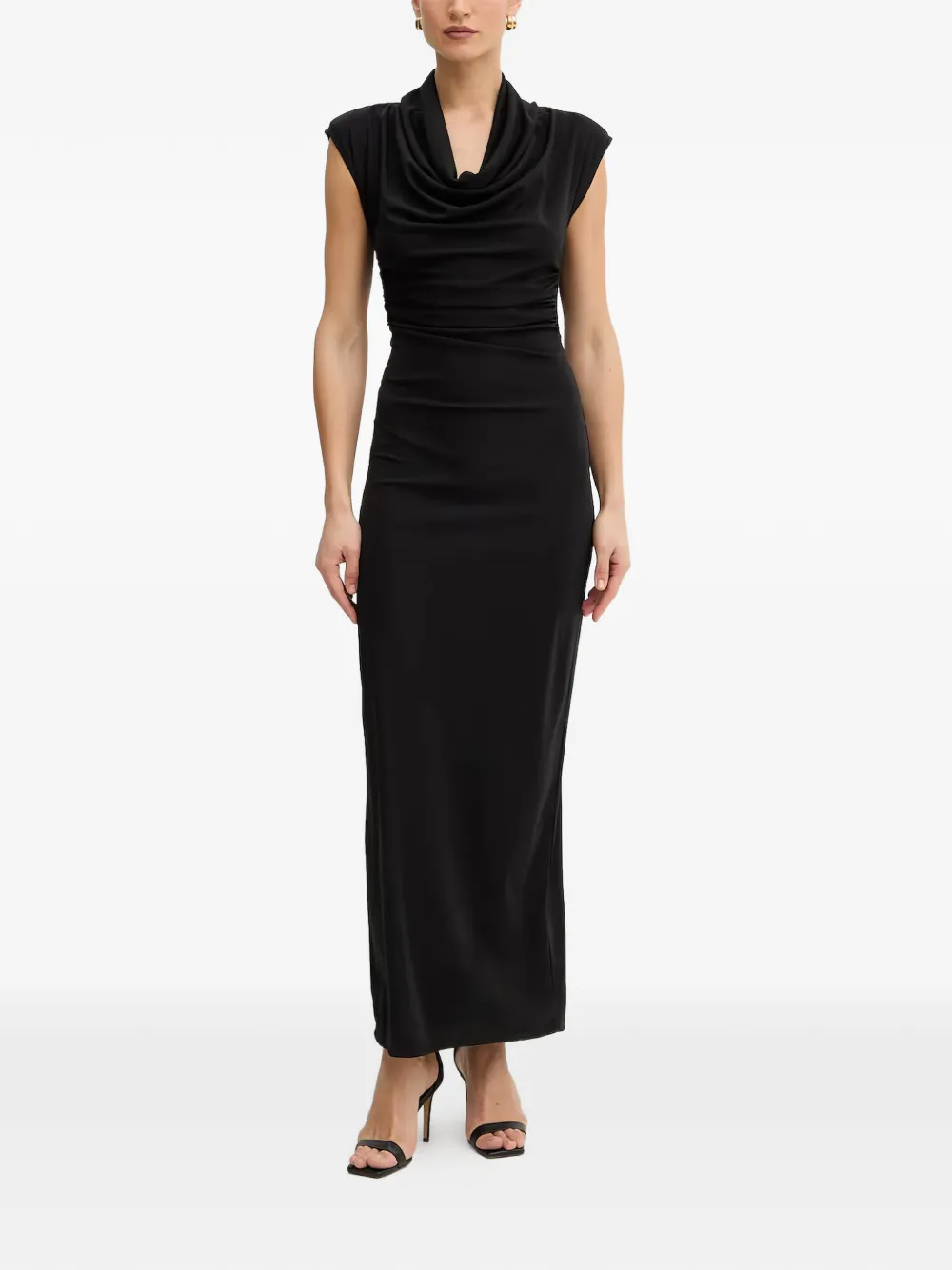FRACOMINA cowl-neck backless maxi dress - Nero