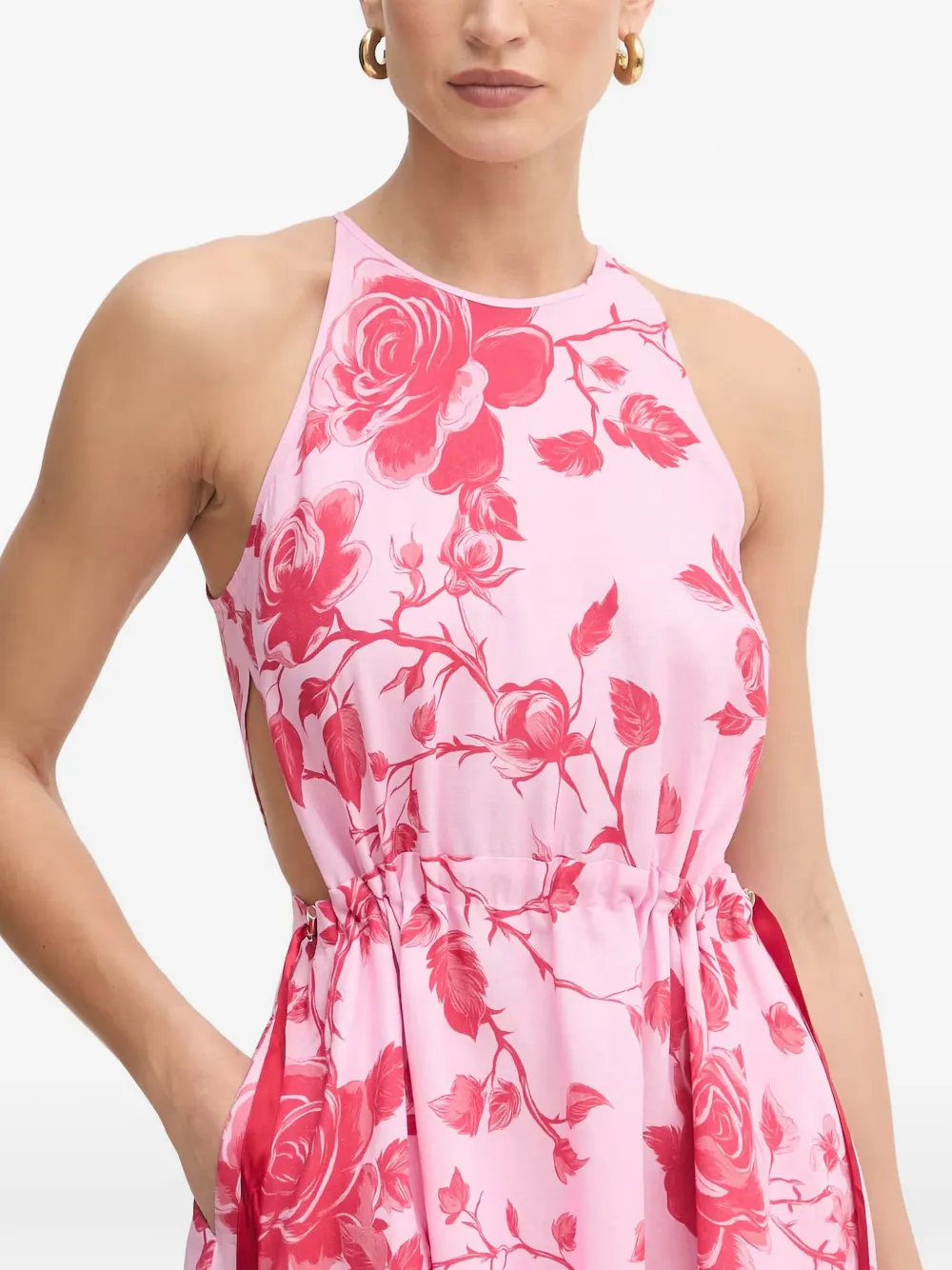 FRACOMINA Midi-jurk met bloemenprint Roze