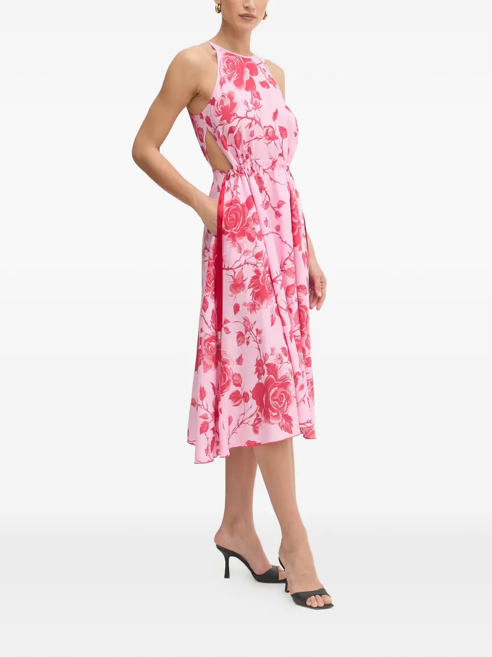 FRACOMINA Midi-jurk met bloemenprint Roze