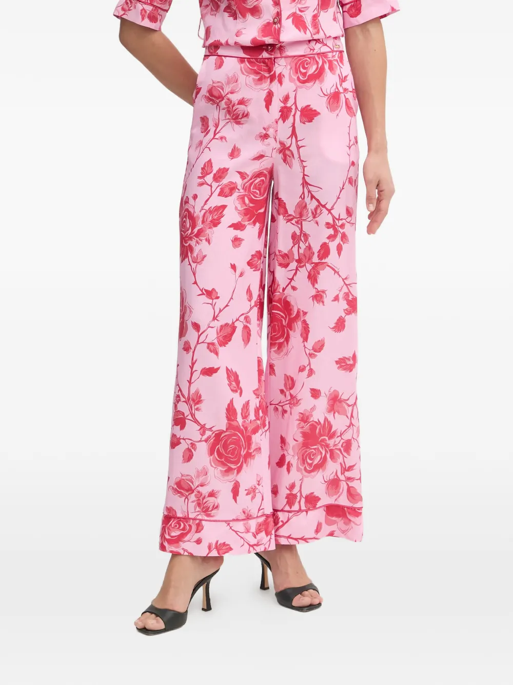 FRACOMINA floral-print palazzo pants - Rosa