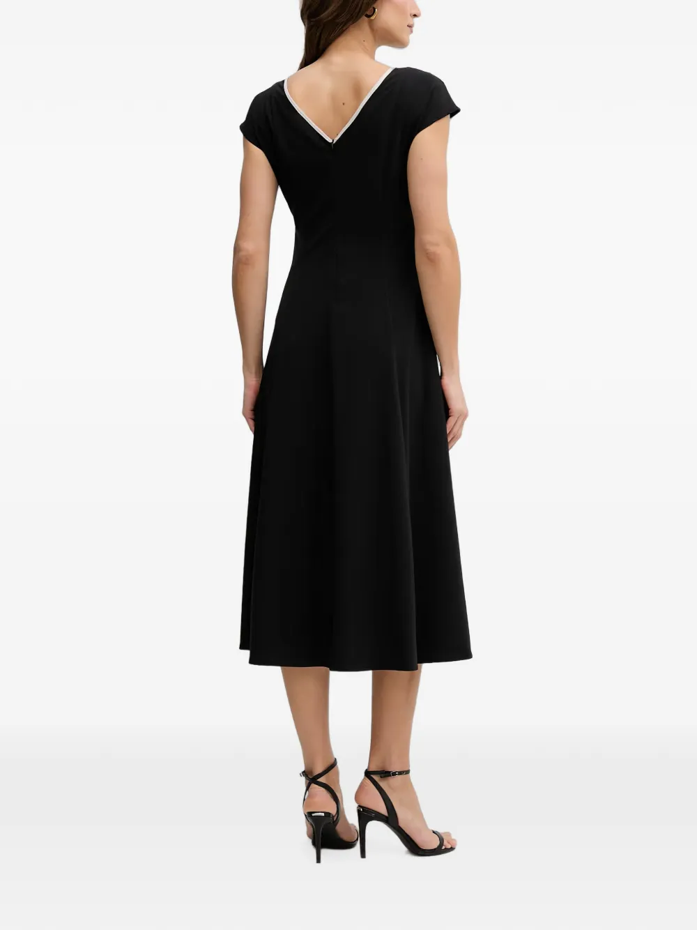 Joseph Ribkoff midi-jurk met gespdetail en afwerking Zwart