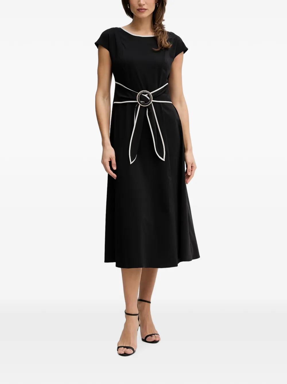 Joseph Ribkoff buckle-detail piped-trim midi dress