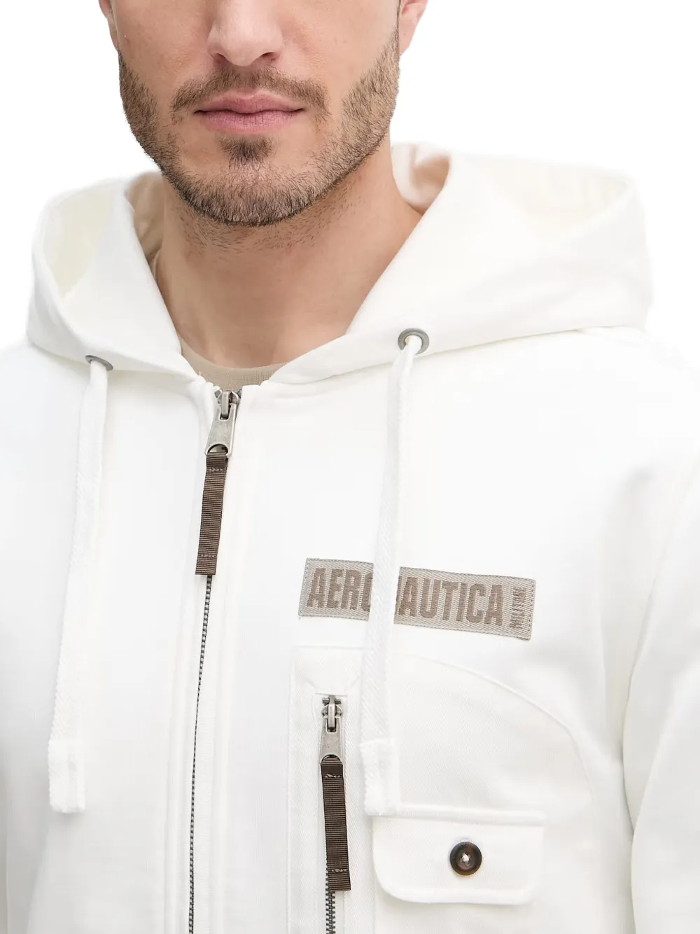 Aeronautica Militare Hoodie met logopatch Wit