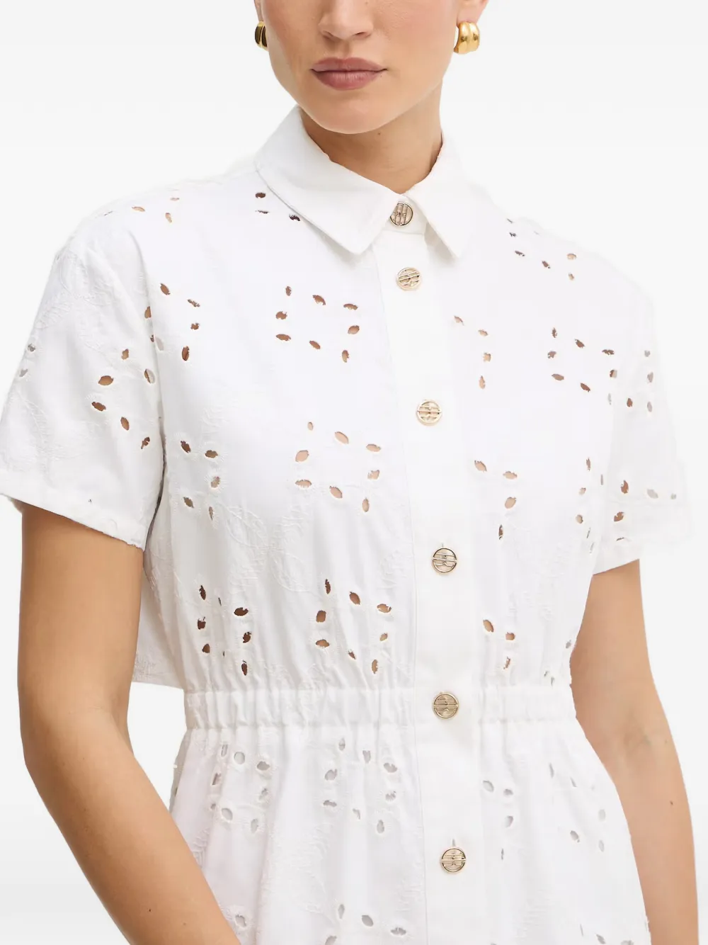 FRACOMINA Broderie anglaise mini-jurk Wit