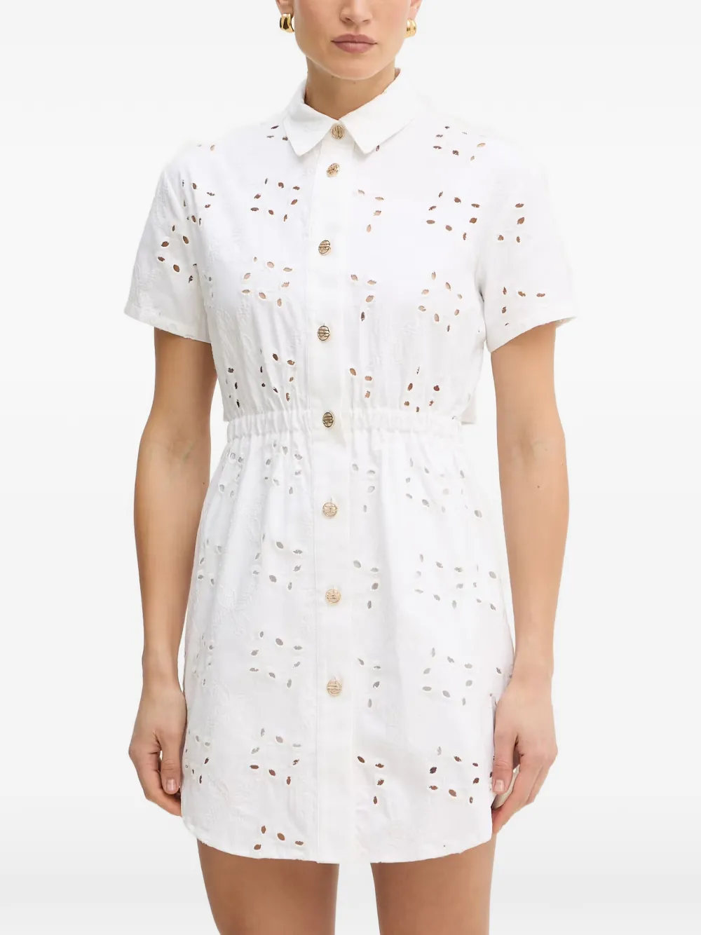 FRACOMINA broderie-anglaise mini dress - Bianco