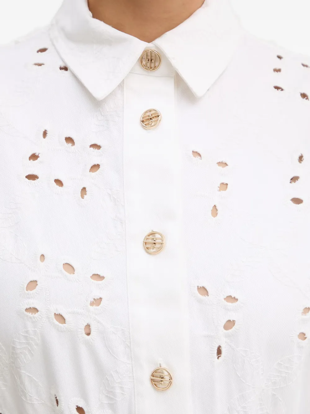 FRACOMINA Broderie anglaise mini-jurk Wit