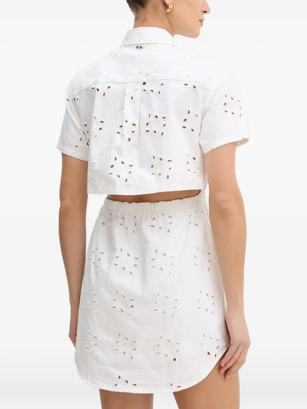 FRACOMINA Broderie anglaise mini-jurk Wit