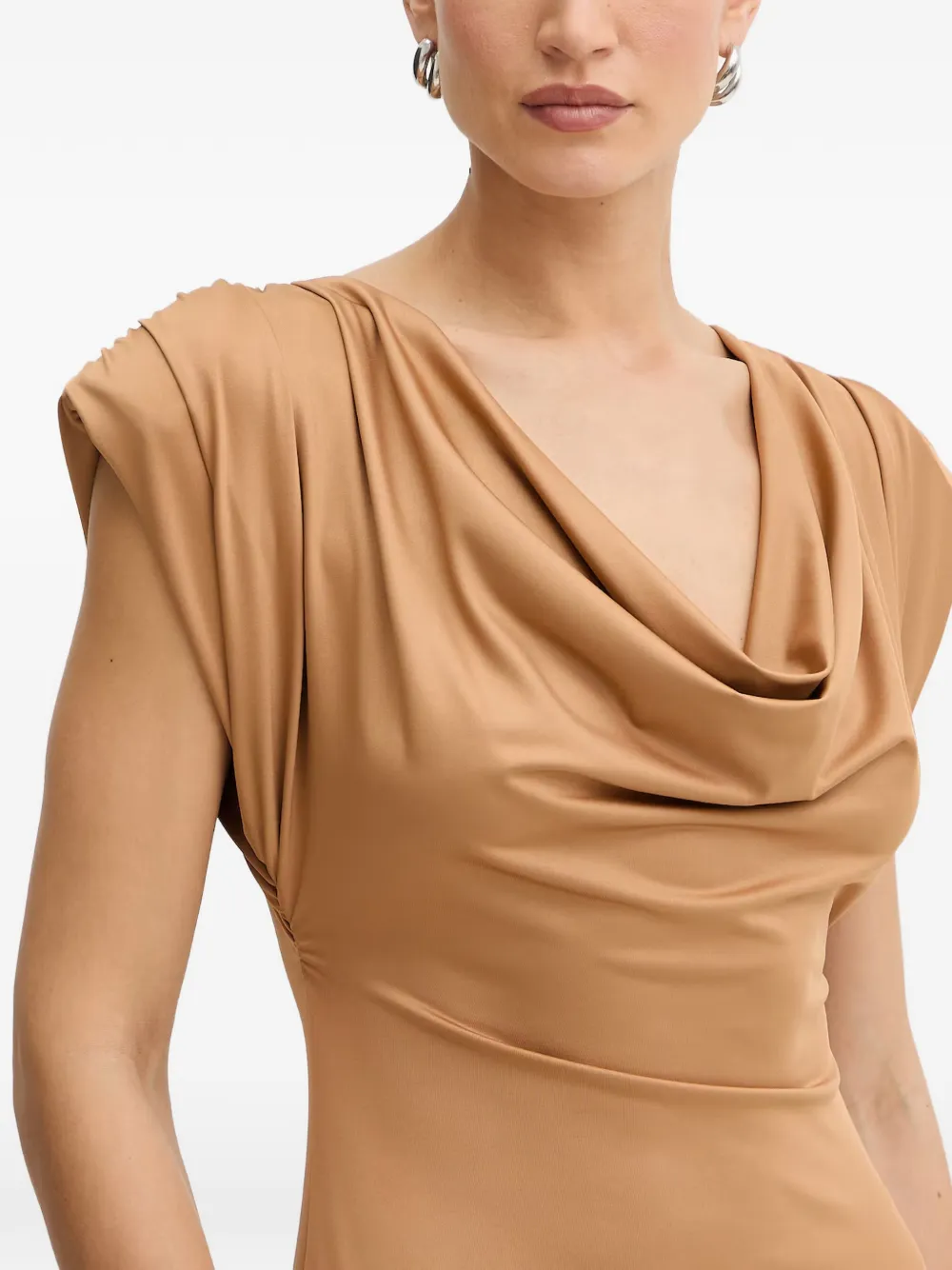 FRACOMINA Midi-jurk met col Beige