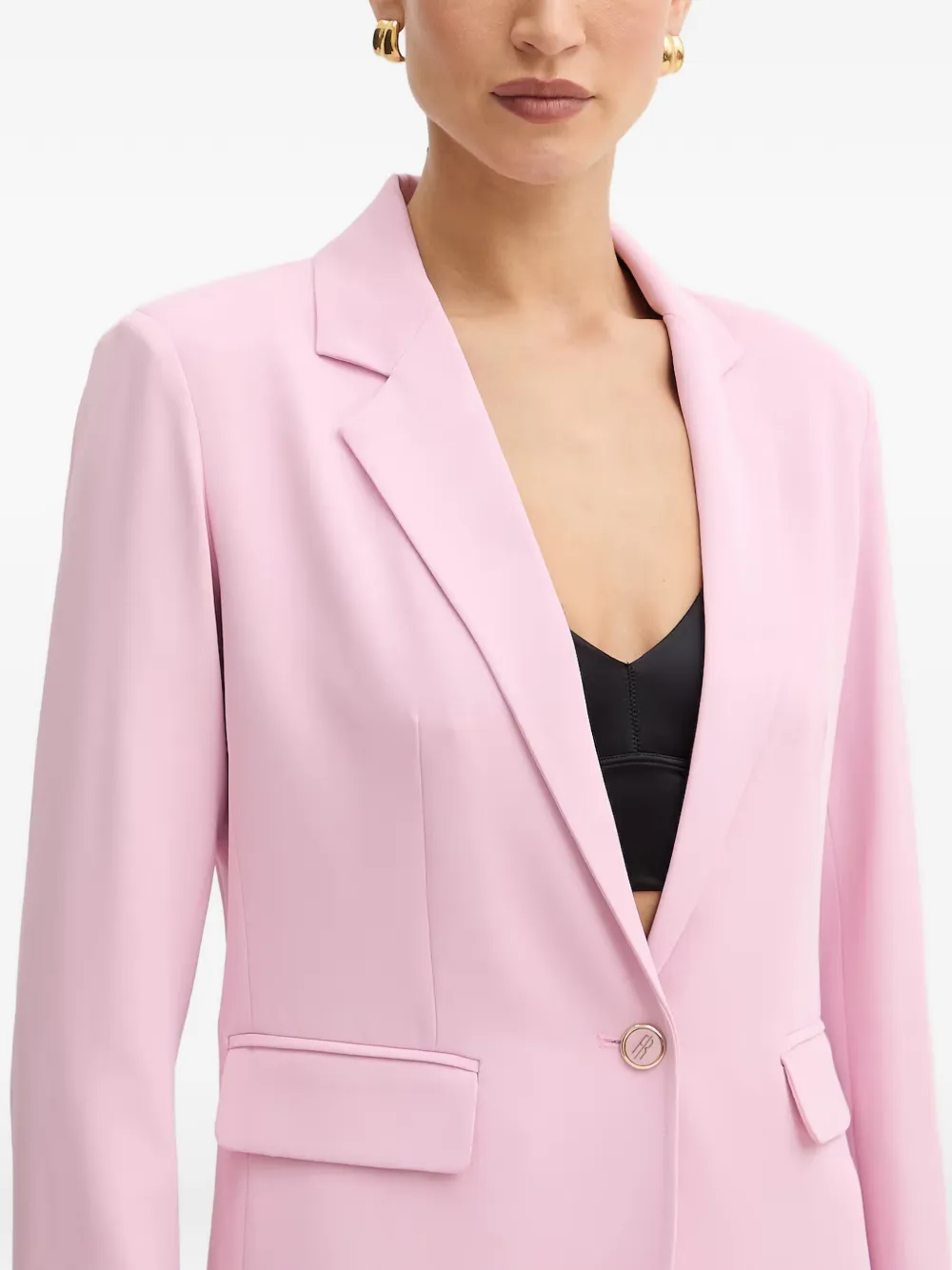 FRACOMINA Blazer met enkele rij knopen Roze