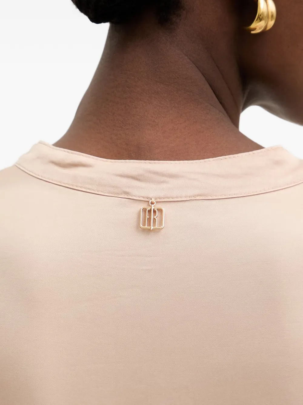 FRACOMINA Blouse met franje Beige