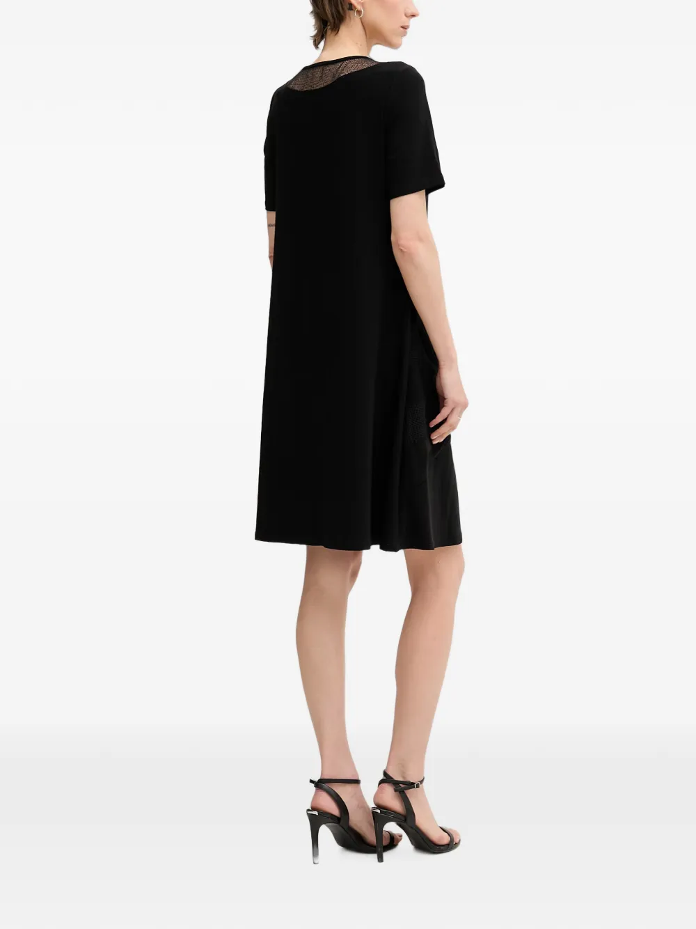Joseph Ribkoff mini-jurk met mesh vlak en zak Zwart