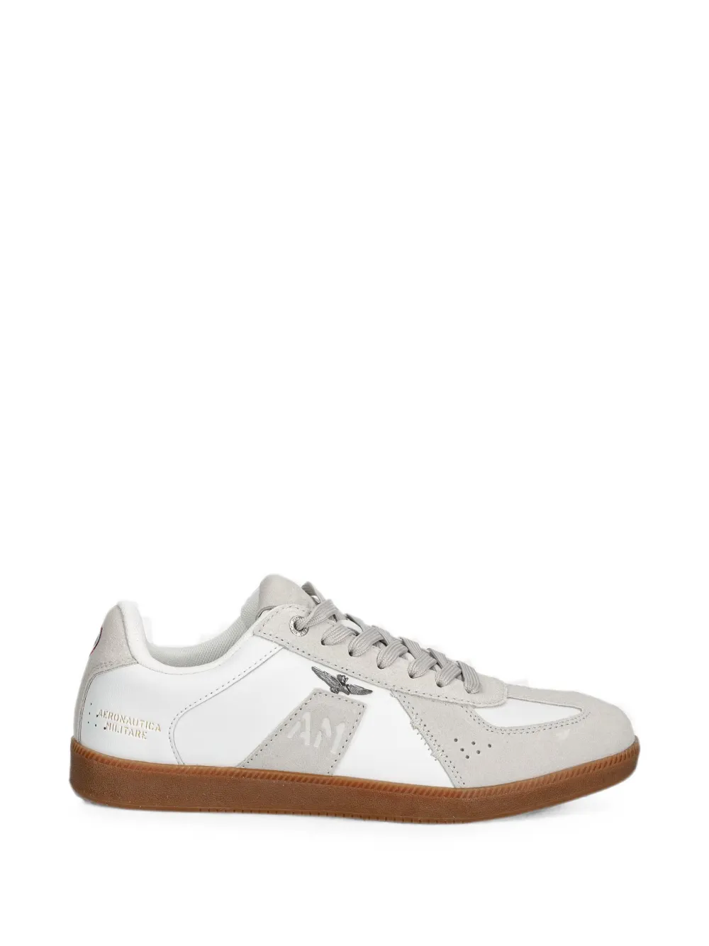 Aeronautica Militare logo-plaque panelled low-top sneakers - Bianco