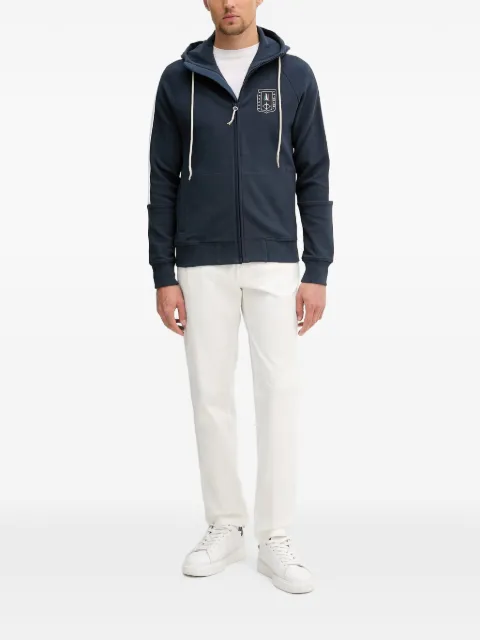 Aeronautica Militare logo-printed zip-up hoodie