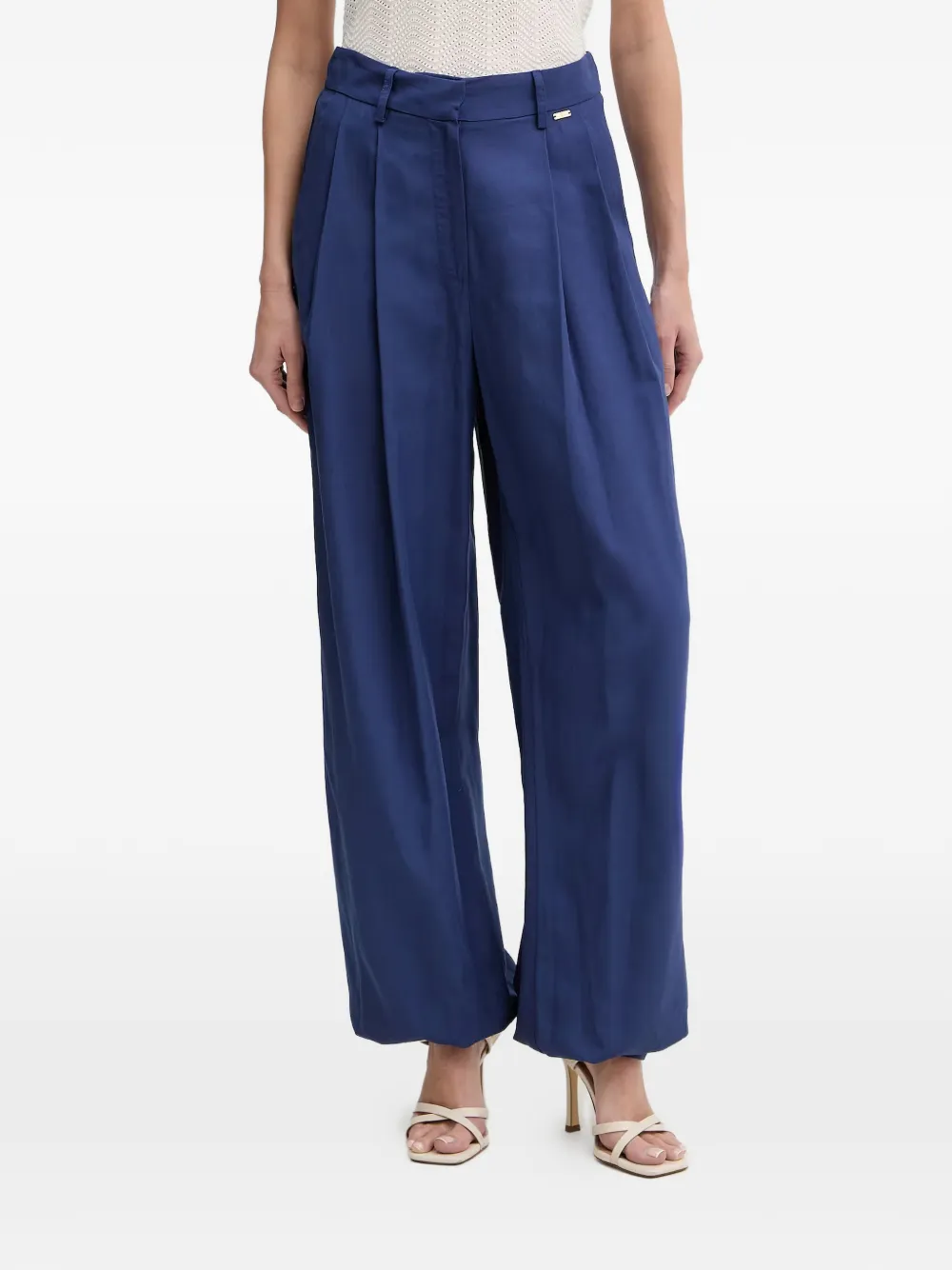 FRACOMINA pleated wide-leg trousers - Blu